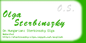 olga sterbinszky business card